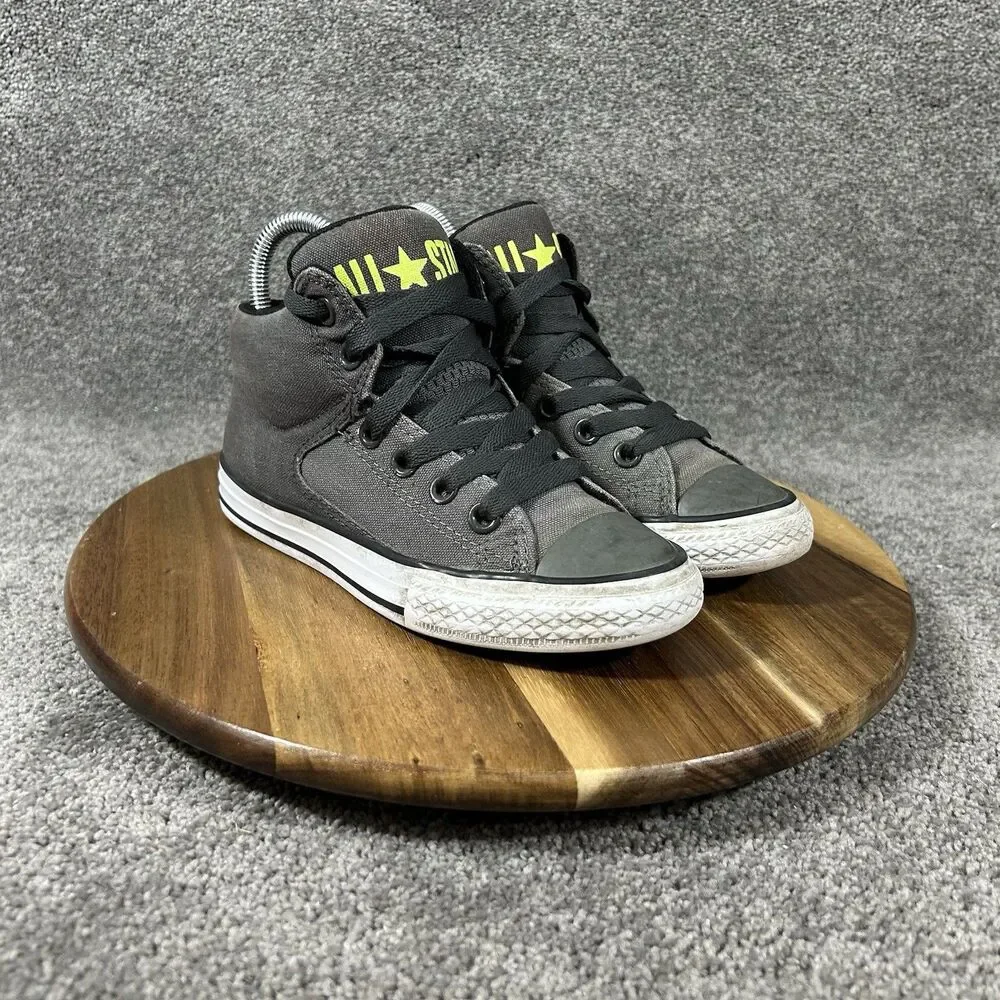 Converse Chuck Taylor All Star Axel Boys Size 1 Gray Mid Top Athletic Shoes Used